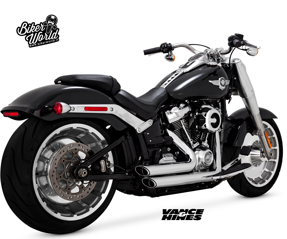 Vance Hines Motorcycle Exhaust Shortshots Staggered Chrome Harley Davidson Softail Fat Boy 18 Up